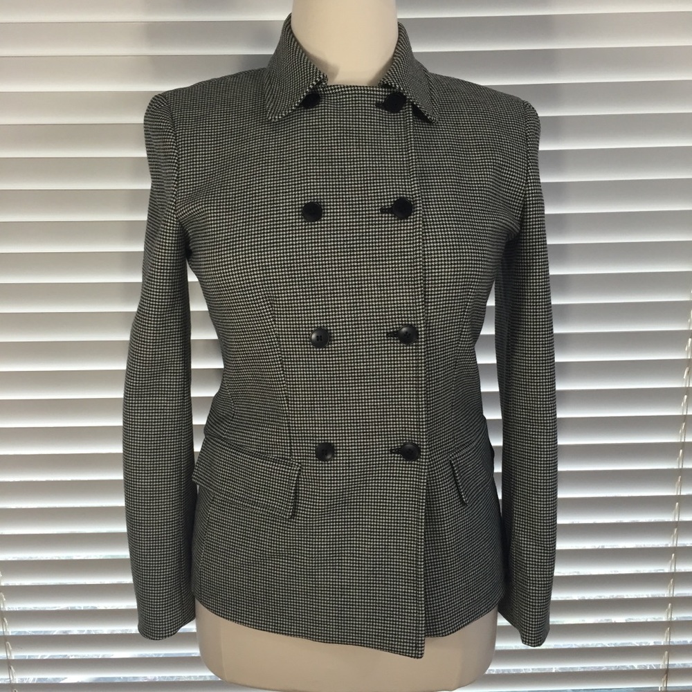Michael Kors Black White Wool Blend Blazer Size 12